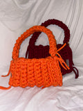 ALYA        Handmade Crochet Shoulder Bag – Bright Orange
