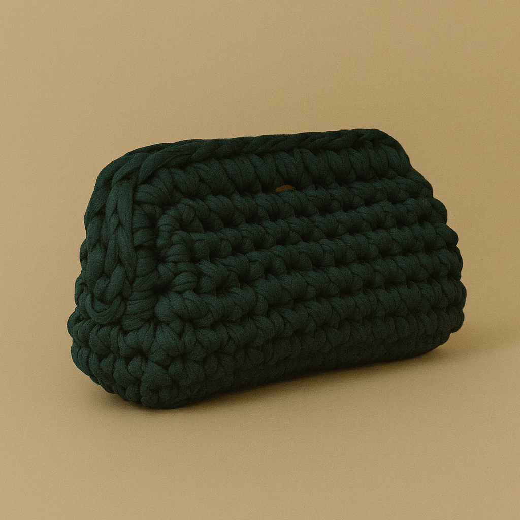 LUNA FOREST GREEN      Handmade Knitted Shoulder Bag